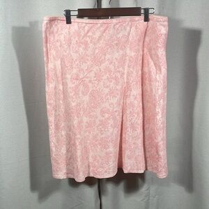 J.Jill Pink floral tone on tone Linen Skirt midi